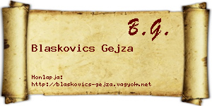 Blaskovics Gejza névjegykártya